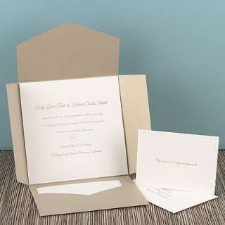 Paper Duvet Ecru Ivory & Gold Shimmer Mailer Wedding Invitation Create 
