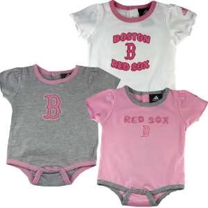    Boston Red Sox Baby Girl 3 Piece Body Suit Set: Sports & Outdoors
