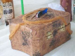 spooktacular witchs sacred chest covered with human skin, protected 