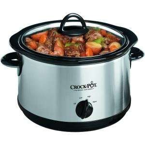 CROCK POT SCR 500SS 5 QUART ROUND MANUAL STAINLESS STEEL SLOW COOKER 
