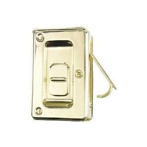   Locking Pocket Door Pull, Bright Brass #404040: Home Improvement