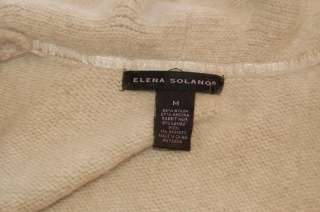 Elena Solano Angora Blend Tie Front Sweater Cardigan Ruffles Tan M 