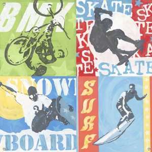    Oopsy daisy Extreme Sports Mural Wall Art 42x42: Home & Kitchen