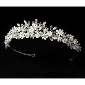  Silver White Bridal Tiara HP 4429 Beauty