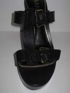 LAUREN Ralph Lauren safara black leather strappy heels 7.5 $165 New 