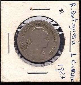 World Coins   Portugal 1 Escudo 1927  