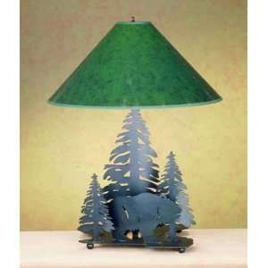  19H Grizzly Bear Through The Trees Table Lamp