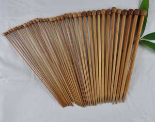 18sets Bamboo Single Pointed Knitting Needles 10 25cm  