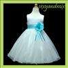 D57 Blue Flower Girls Wedding Pageant Party Dress 8 10T  