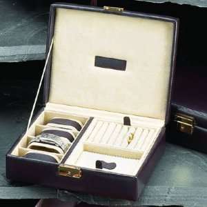  Brown Leather 4 Watch Jewelry Case