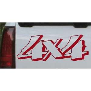 4X4 Off Road Car Window Wall Laptop Decal Sticker    Red 20in X 7.6in