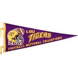  LSU Tigers Purple 2007 National Champions Pennant: Sports 