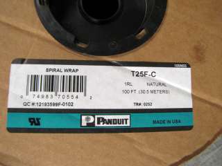 Panduit Spiral Wrap Cable Wrap T25F C 100 Natural w/ Wrapping Toole 