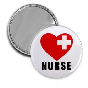  RED HEART NURSE Heroes 2.25 inch Real Glass Pocket Mirror 