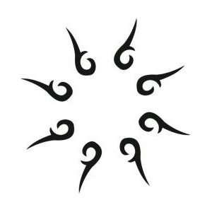   Tattoo Stencil   Circle of Tribal Hooks   #584: Health & Personal Care