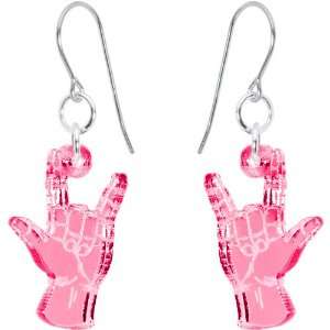  Pink Sign Me Up Love Earrings Jewelry