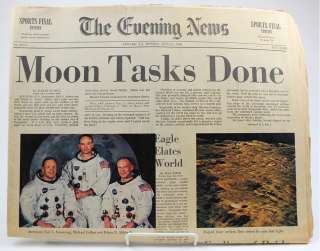 1969 Evening News Moon Landing Newspaper Product Image