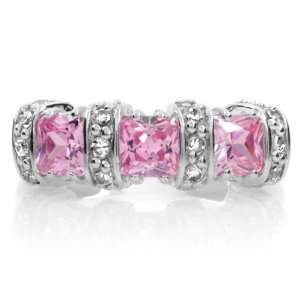  Rosarios 2 TCW CZ Pink Princess Ring Emitations Jewelry