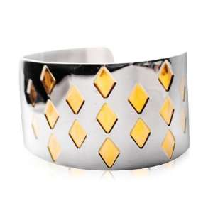  apop nyc Gold Diamond Stainless Steel Cuff Bracelet apop 