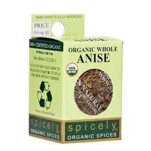 Spicely 100% Certified Organic and Certified Gluten Free, Anise Seeds 