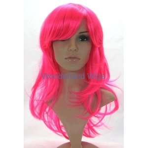  BRIGHT PINK WIG STUNNING LONG LAYERS WITH FRINGE!: Beauty
