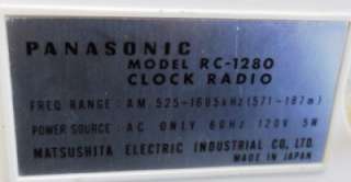 Panasonic RC 1280 Vintage Clock Radio Flip Radio Used  
