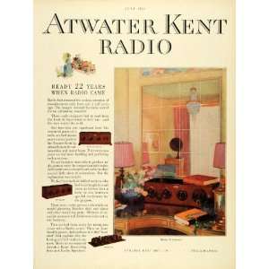 1925 Ad Atwater Kent Radio Deluxe Model 20 Compact Furniture Music 