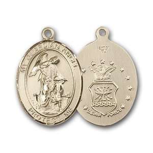  12K Gold Filled Guardian Angel Air Force Medal Jewelry