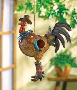   Apparel Rooster Free Swinging Bird House Garden Art Yard Decor  