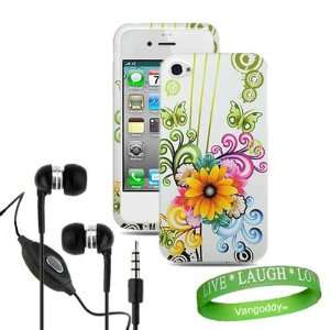  Apple iphone 4 Accessories Kit: Butterfly & White Flower 