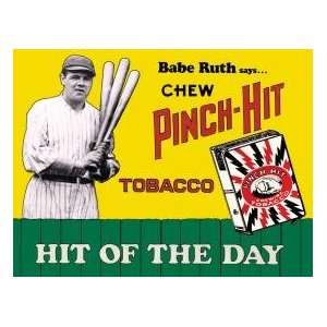 Babe Ruth Pinch Hit Tobacco Metal Sign *Sale*:  Sports 