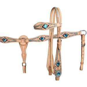  Showman Headstall & Breast Collar Set With Rhinstones 