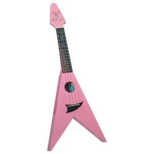   40PK Flying V style Pink Ukulele with Gig Bag Musical Instruments