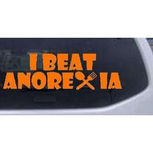 Orange 34in X 10.6in    I Beat Anorexia Funny Car Window Wall Laptop 