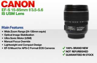 Canon EF S 15 85mm f/3.5 5.6 IS USM Lens   Brand NEW 0013803108651 