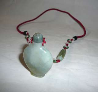Chinese White Jade Snuff Bottle Pendant Necklace s1643v  