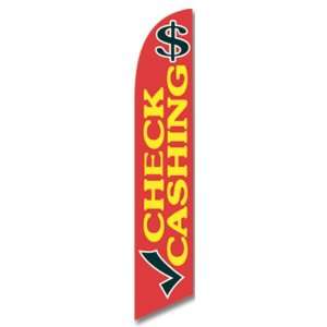 5ft Check Cashing Feather Banner Flag Set   INCLUDES 15FT POLE 