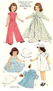 OLD 14 TONI, BETSY McCALL DOLL CLOTHES PATTERN 1728  