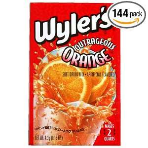 Wylers Unsweetened Orange Package (Pack of 144)  Grocery 
