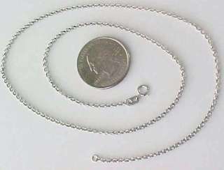 14KT SOLID WHITE GOLD 18 inch 1.85MM ROLO CHAIN100% 