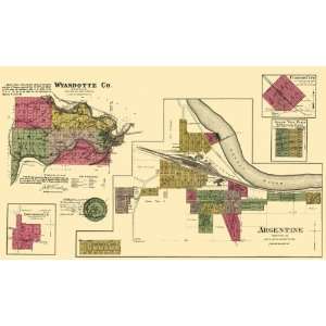  WYANDOTTE COUNTY KANSAS (KS) LANDOWNER MAP BY L.H. EVERTS 