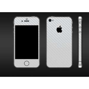 Iphone 4 White Carbon Fiber Full Body Skin Kit 