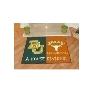  NCAA House Divided Rivalry Rug Baylor Bears   Texas 