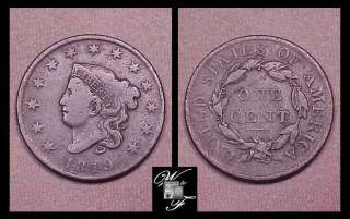 1819  Large Cent (Coronet Head)  VG/F  
