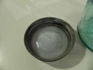   BALL Masons JAR Patent 1858 7 Ice Blue Aqua Fruit Jar NICE  