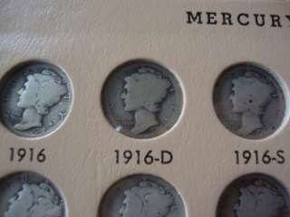 1916   1945 Complete Mercury Dime Collection   INCLUDES 1916 D & 1921 