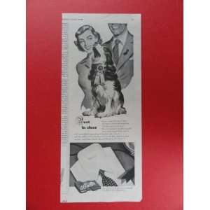  1948 bates fabrics, print advertisement (dog/first class 