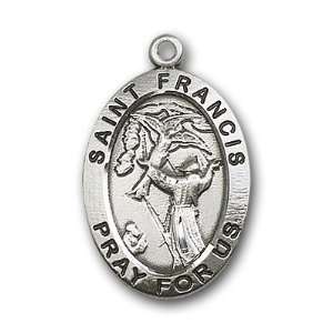  Sterling Silver St. Francis of Assisi Medal: Jewelry