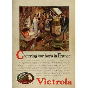  1918 Ad Victor Victrola Phonographs WWI Military Bayonets 