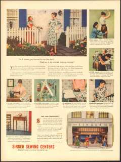 1948 Print Ad SINGER Sewing Machine Centers 9 Pictures  